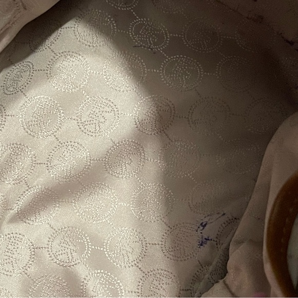 Michael Kors jet set large travel tote brown camel saffiano leather bag - Picture 5 of 9